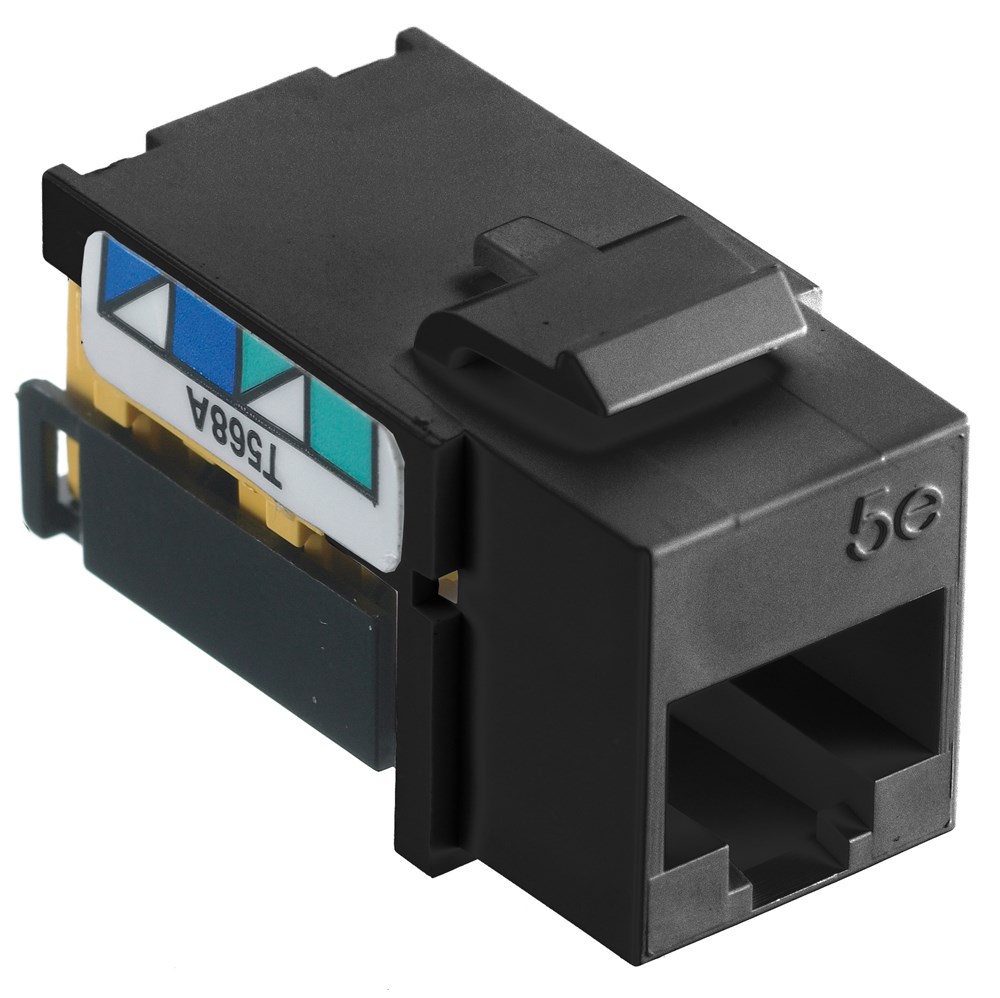 Hubbell Premise Wiring Products, Net Select, Jack, Cat5e, 8-Position,Universal A/B, Black