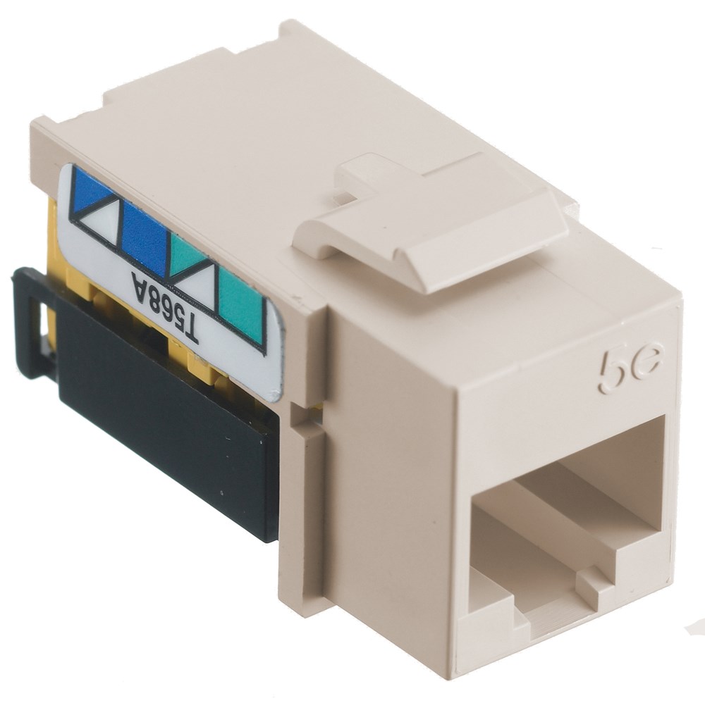 Hubbell Premise Wiring Products, Net Select, Jack, Cat5e, 8-Position,Universal A/B, Light Almond