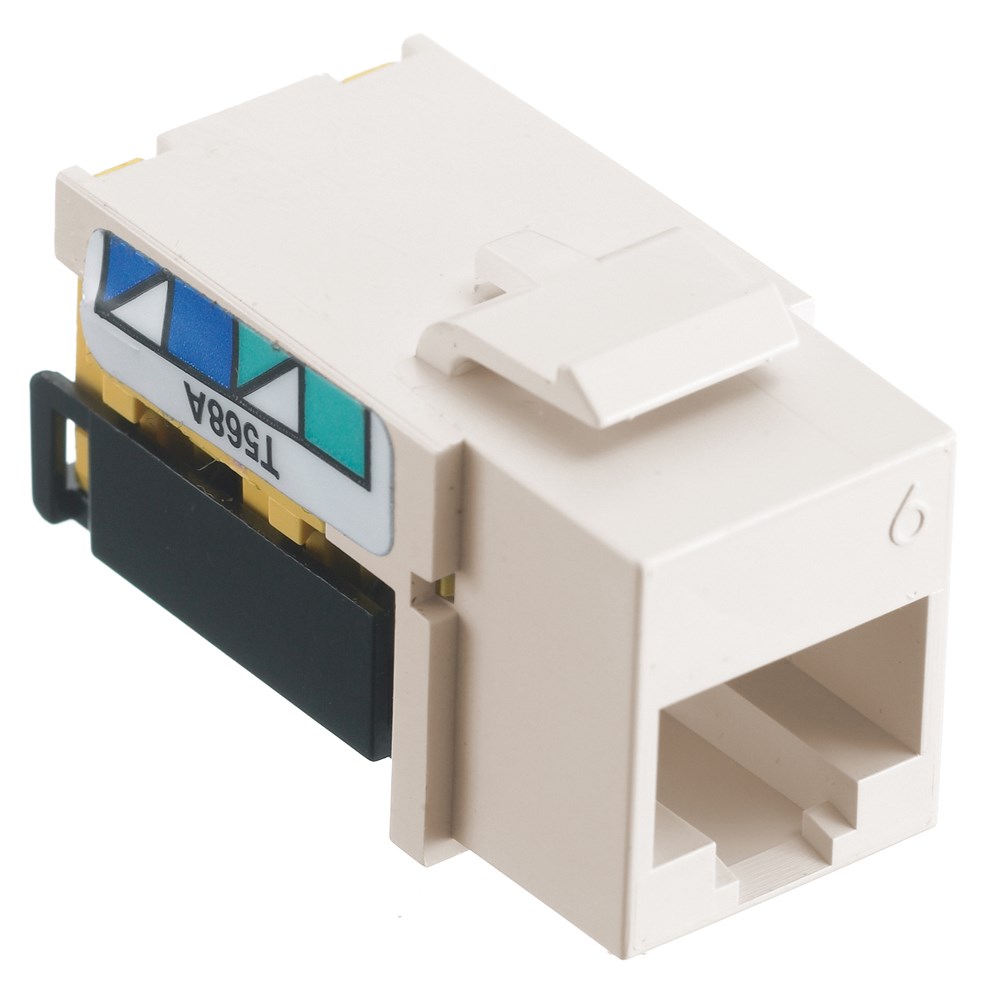 Hubbell Premise Wiring Products, Net Select, Jack, Cat6, 8-Position,Universal A/B, Electric Ivory