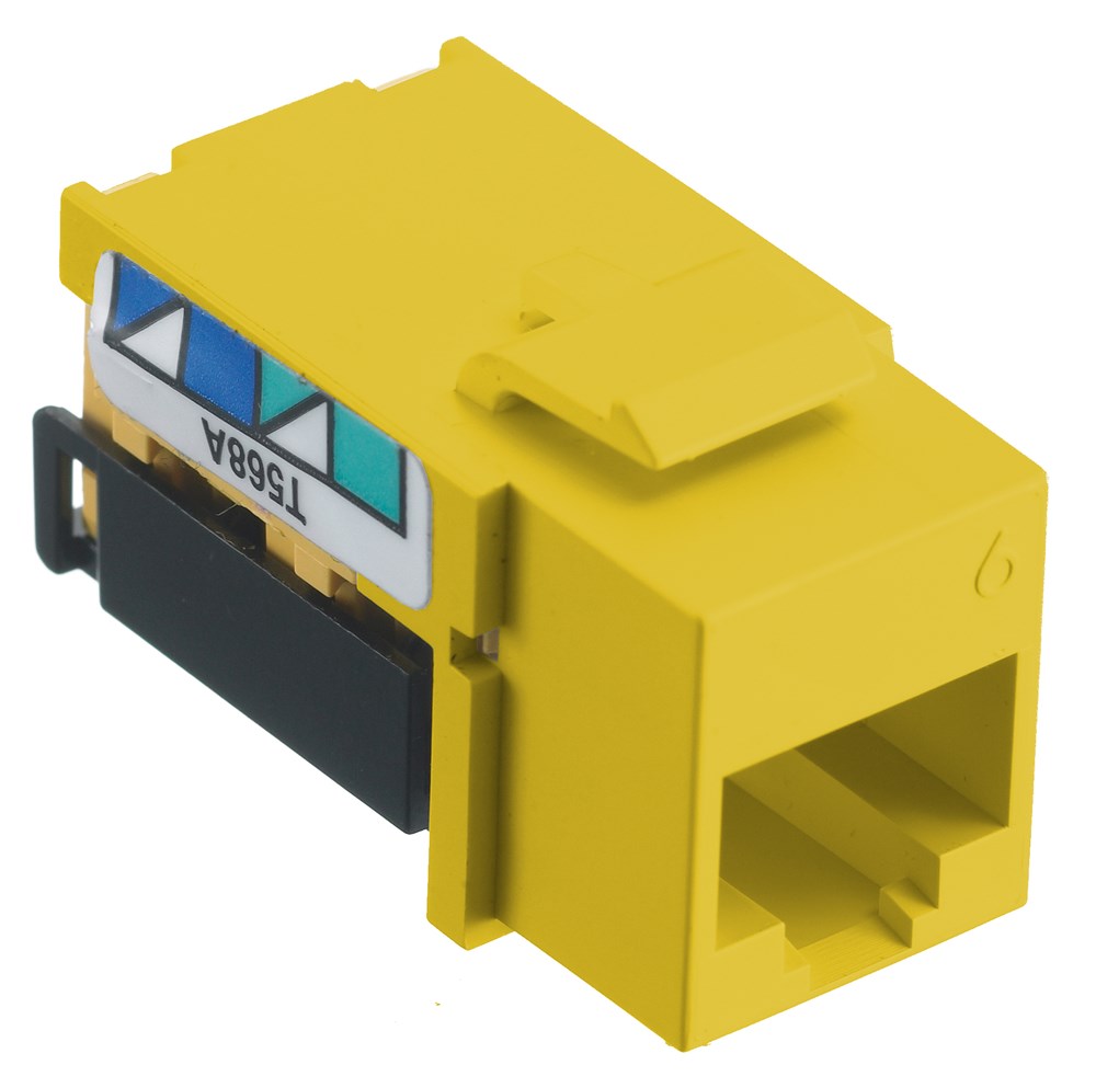 Hubbell Premise Wiring Products, Jacks, Cat 6, 8-Position, Universal A/BWired, Yellow