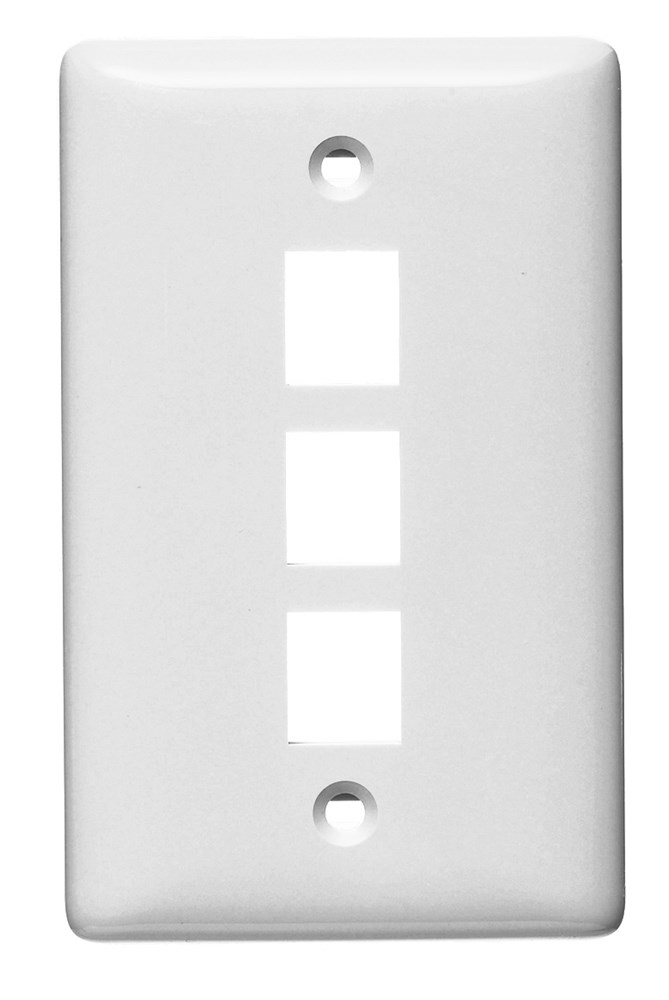 Hubbell Premise Wiring Products, NetSelect Products, Wall, WithoutLabel, 1-Gang, 3-Port, White
