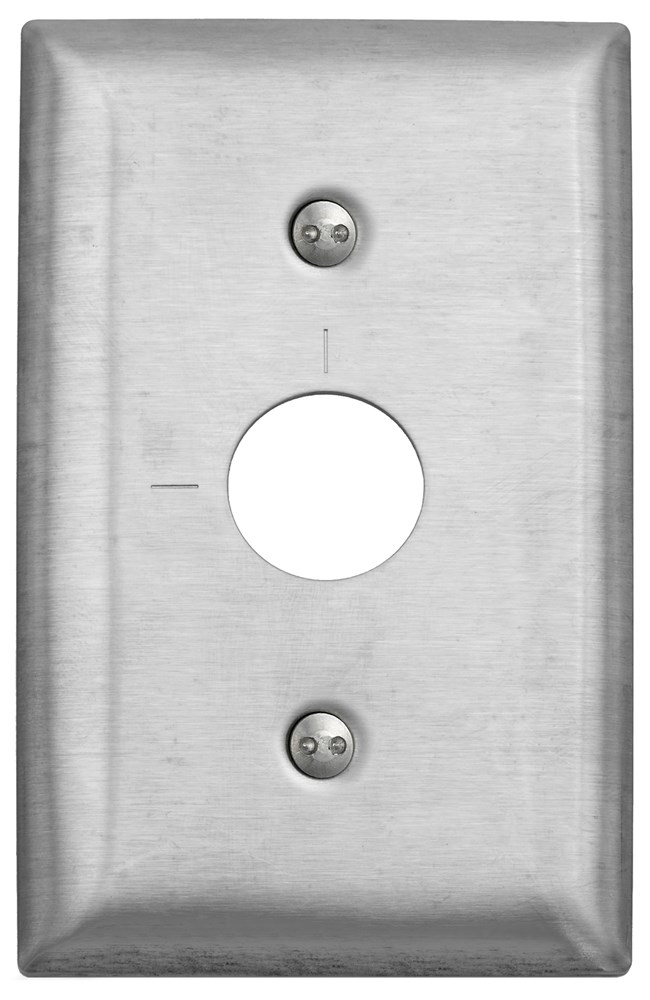 WALLPLATE, 1-G, RKL, ENG MARK, SS, BR