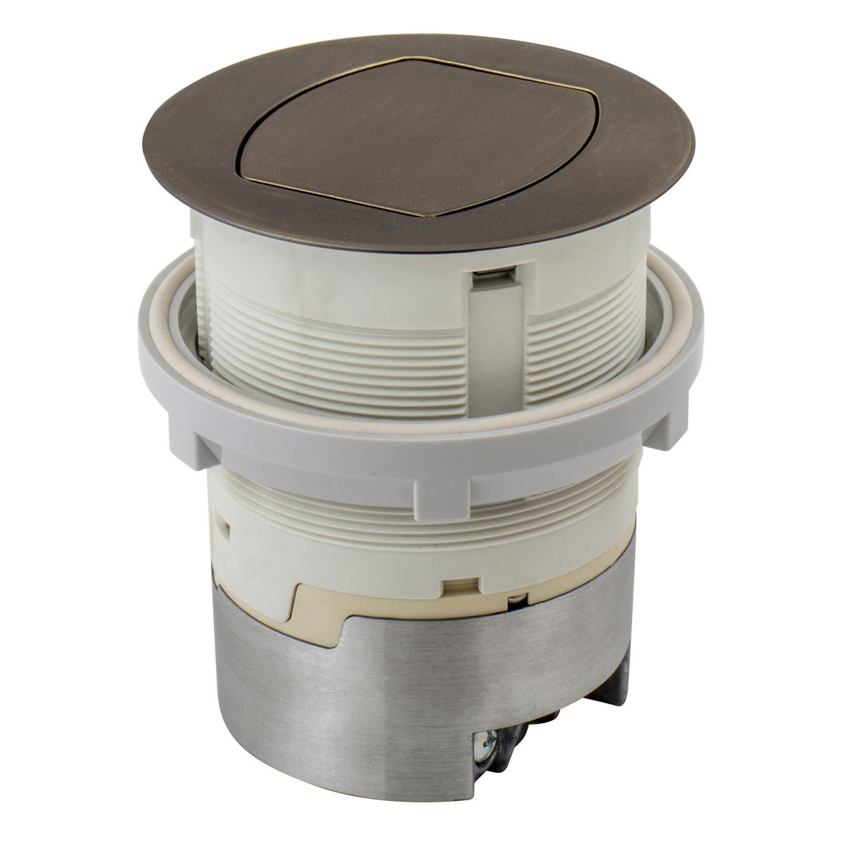 Hubbell Wiring Device Kellems, Residential Wiring Products, KitchenCenter Recepacle Kit, 15A 125V, 2-Pole 3-Wire Grounding, 5-15R, FlushMount, Bronze