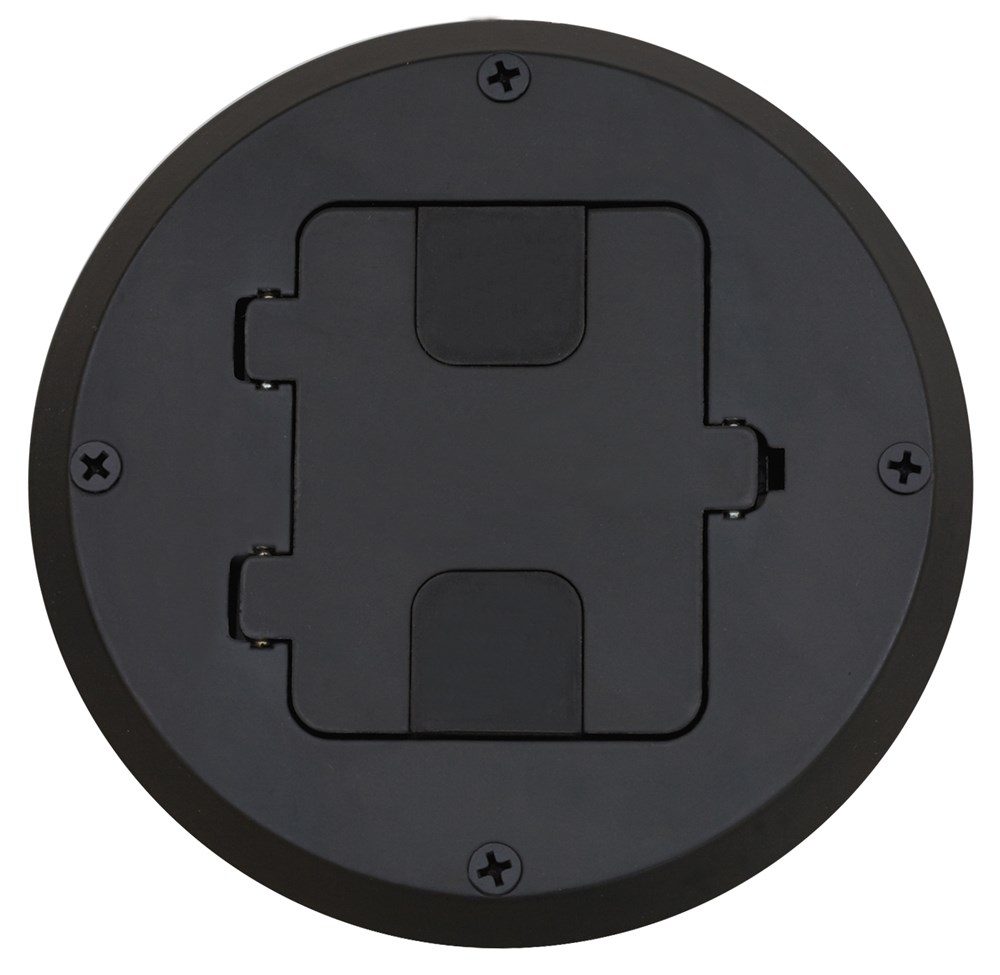 Hubbell Wiring Device Kellems, Floor and Wall Boxes, Residential FloorBox Kit, Woor Floor Type, 1-Gang, Black