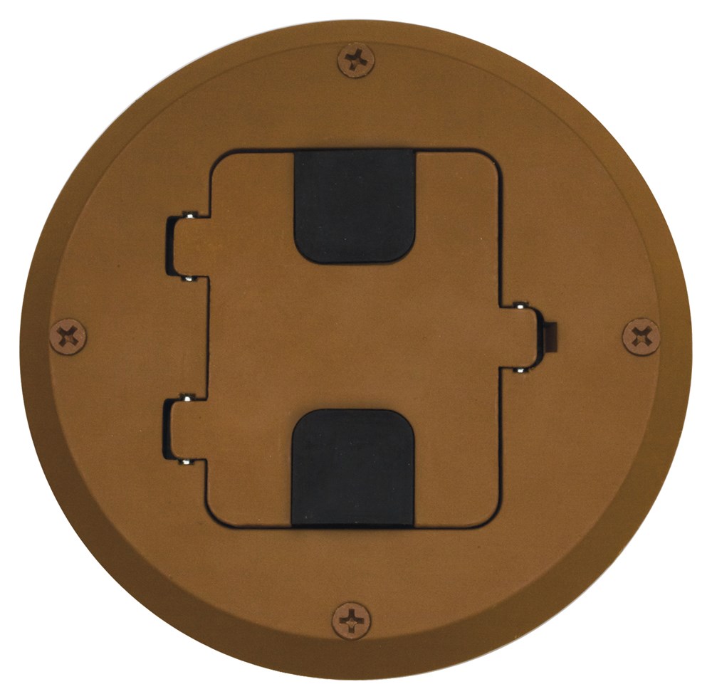 Hubbell Wiring Device Kellems, Floor and Wall Boxes, Residential FloorBox Kit, Woor Floor Type, 1-Gang, Brown