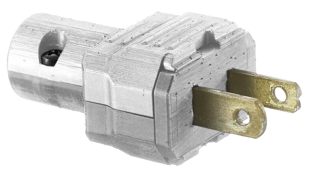 Hubbell Wiring Device Kellems, TradeSelect, Straight Blade, Male Plug,Light Duty, Polarized, 15A 125V, 2-Pole 2-Wire Non-Grounding, 1-15P ,White