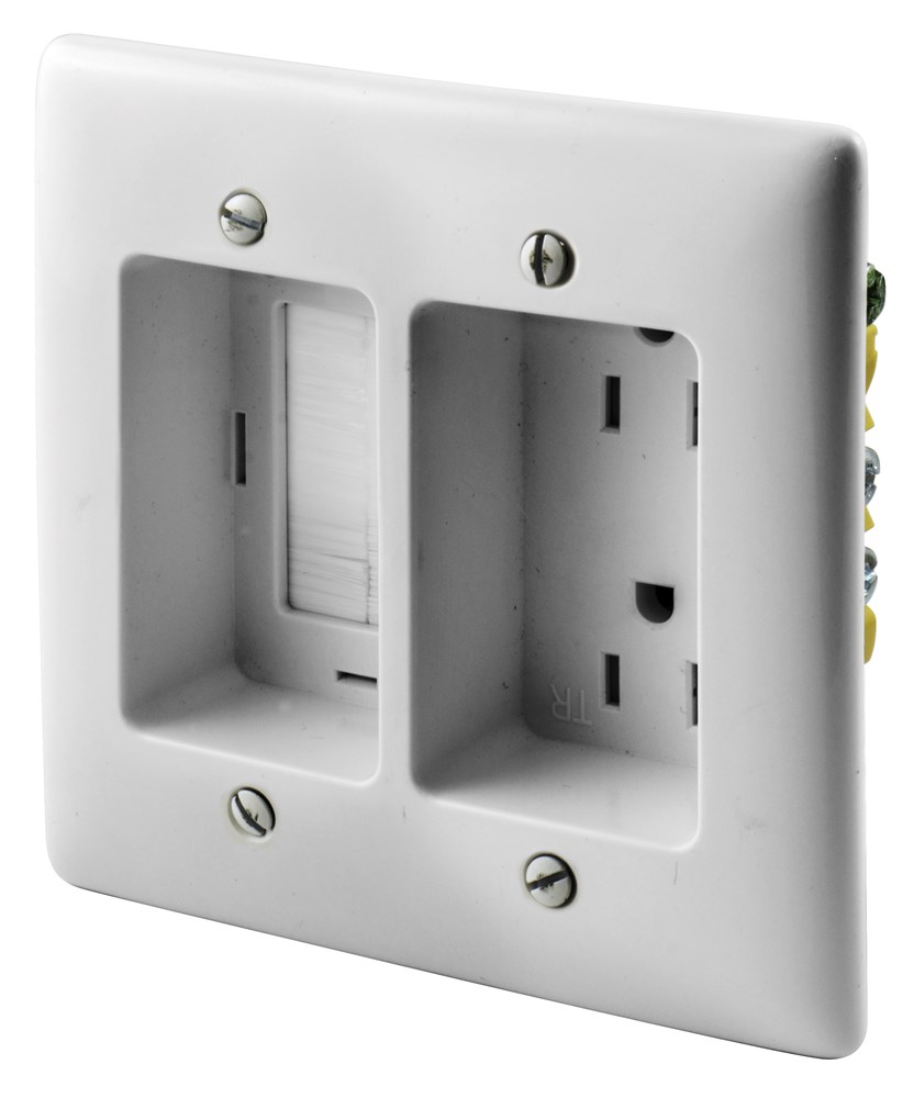 Hubbell Wiring Device Kellems, TradeSelect, Straight Blade Devices,Receptacles, Tamper Resistant Duplex, 15A 125V, 2-Pole 3-Wire Grounding,5-15R, 2G, With Feed, White