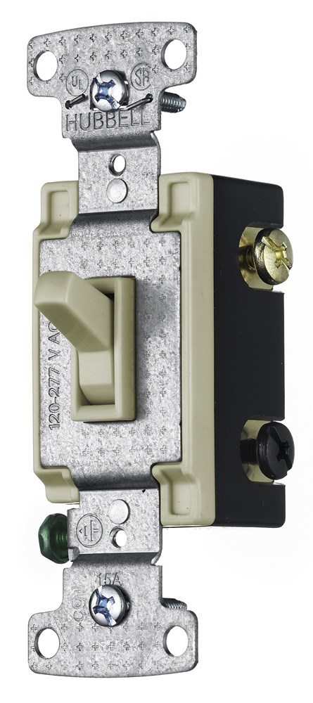 Hubbell Wiring Device Kellems, TradeSelect, Switches and LightingControls, Residential Grade, Toggle Switches, Four Way, 15A 120V AC,Ivory