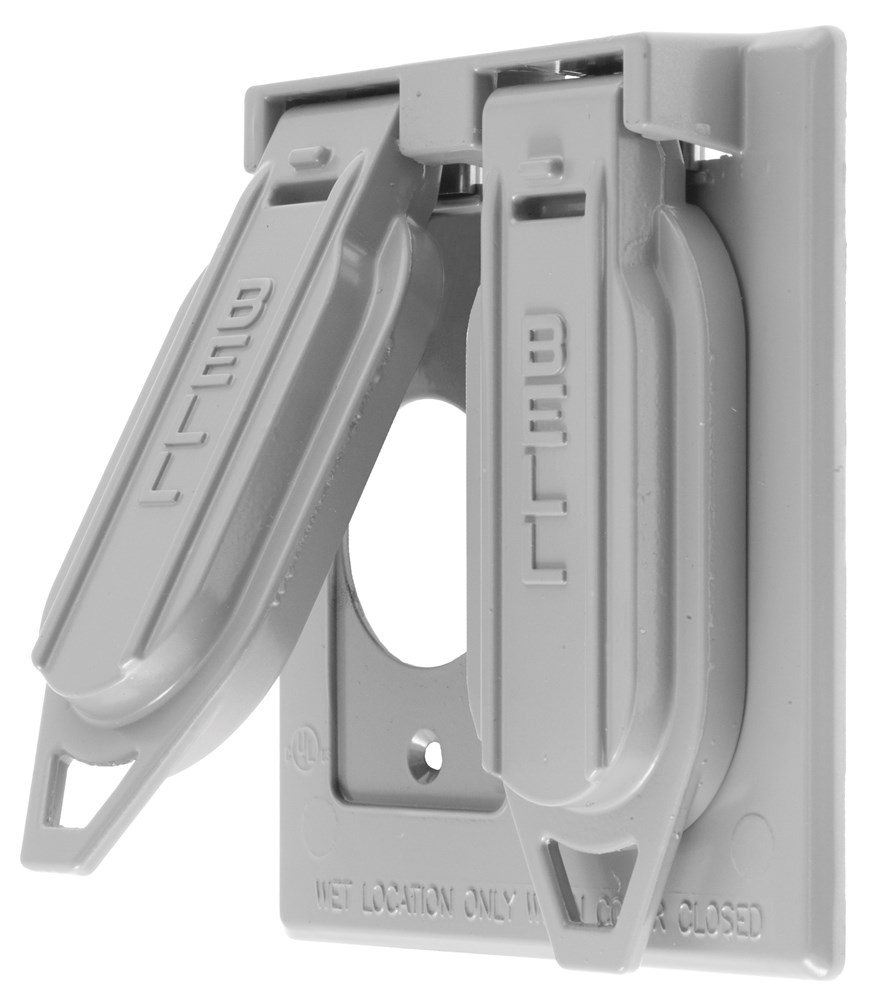 Hubbell Wiring Device Kellems, Wallplates and Boxes, WeatherproofCovers, 2-Gang, 1.40