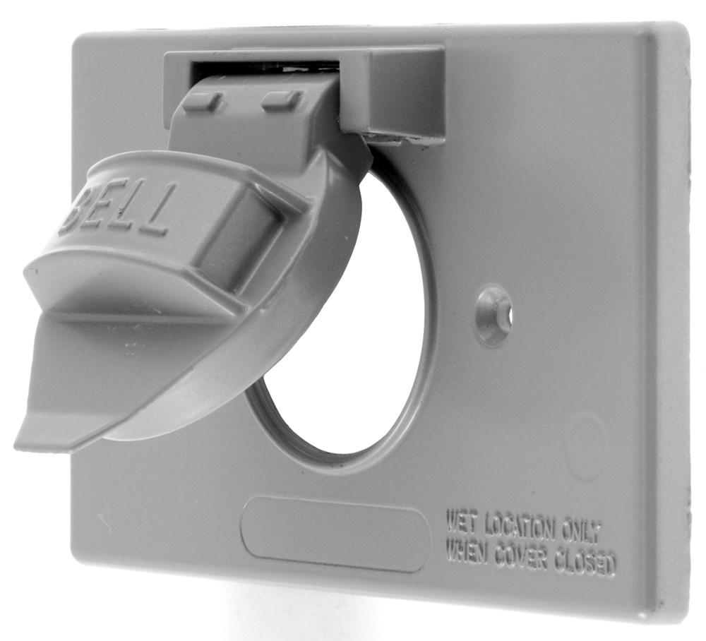 Hubbell Wiring Device Kellems, Wallplates and Boxes, WeatherproofCovers, 1-Gang, 1.40