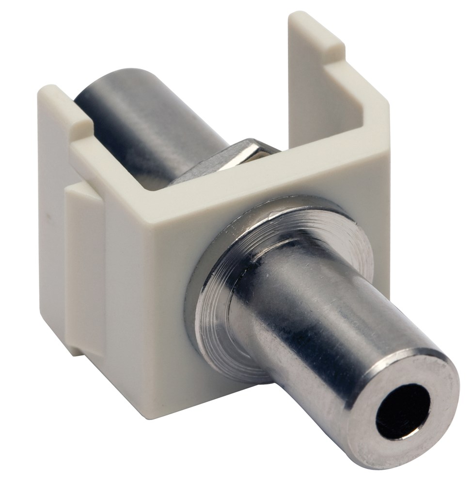Hubbell Premise Wiring Products, Snap-Fit, Keystone, 3.5 MM Stereo Jack,Female to Female, Office White