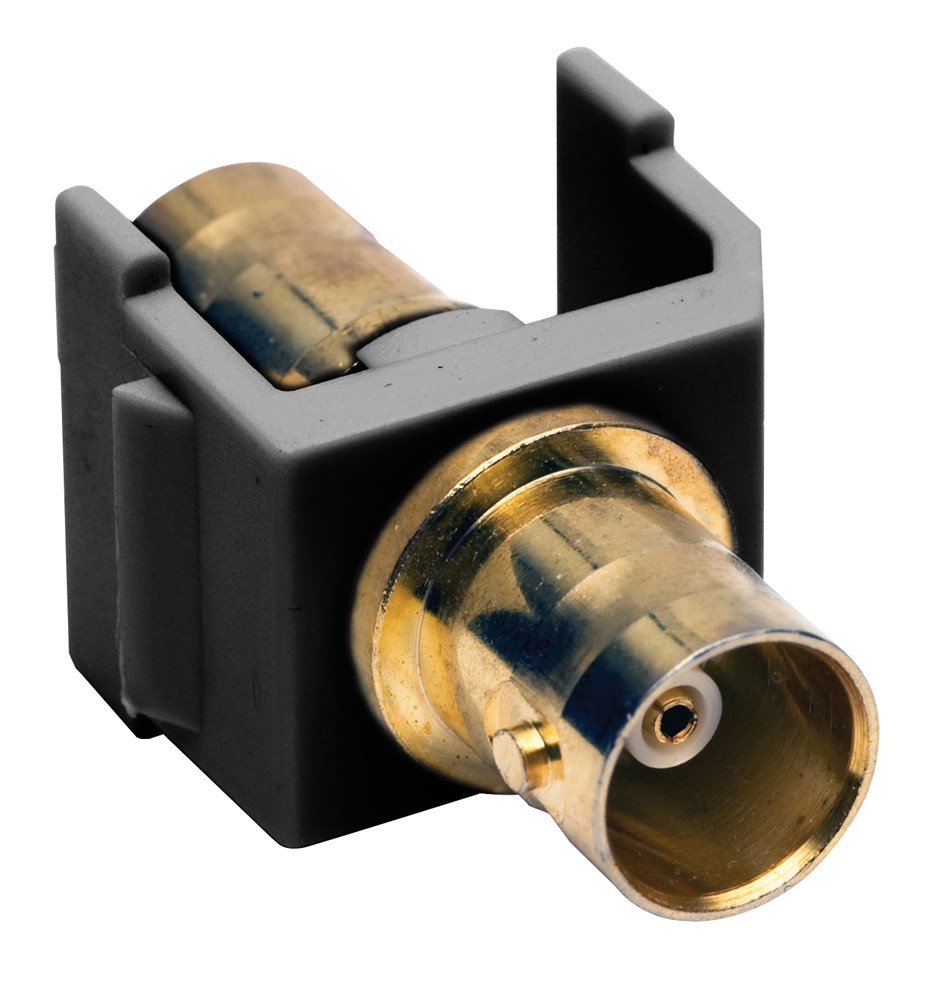 Hubbell Premise Wiring Products, BNC Connector, Snap-Fit, Female toFemale, Gold, 75 Ohm, Black