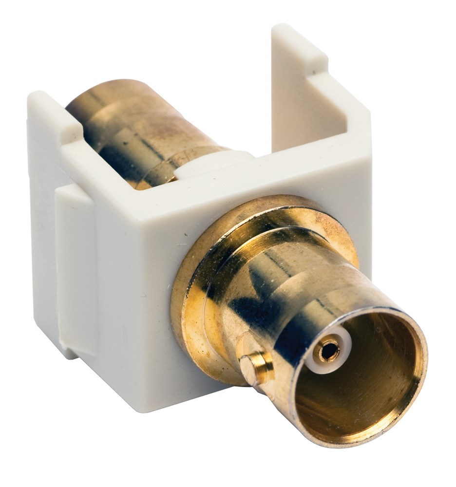 Hubbell Premise Wiring Products, BNC Connector, Snap-Fit, Female toFemale, Gold, 75 Ohm, Office White