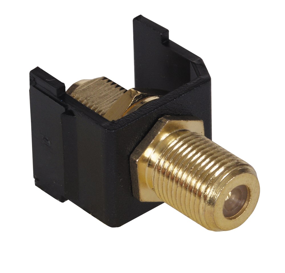 Hubbell Premise Wiring Products, F Coax, Snap-Fit, 3GHz, Gold, Black