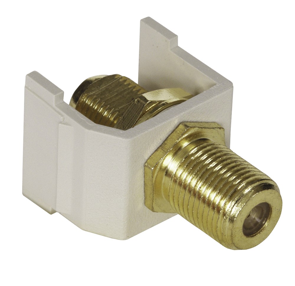 Hubbell Premise Wiring Products, F Coax, Snap-Fit, 3GHz, Gold, OfficeWhite