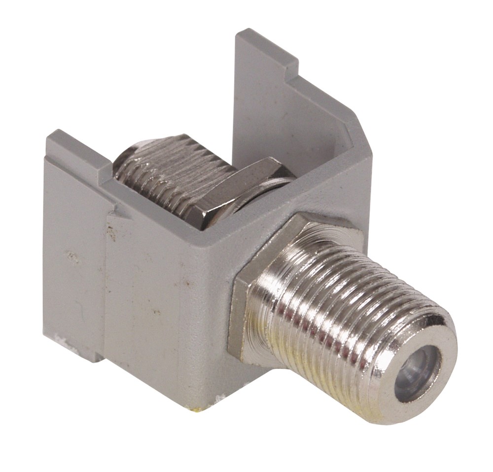 Hubbell Premise Wiring Products, Snap-Fit, F-Coax Connector, Gray