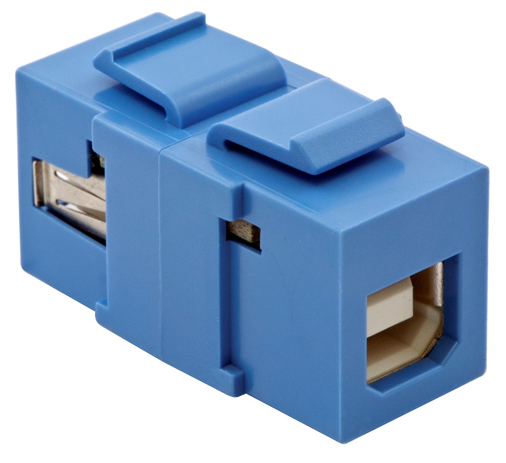 Hubbell Premise Wiring Products, Snap-Fit, Keystone, USB, A to B, Black