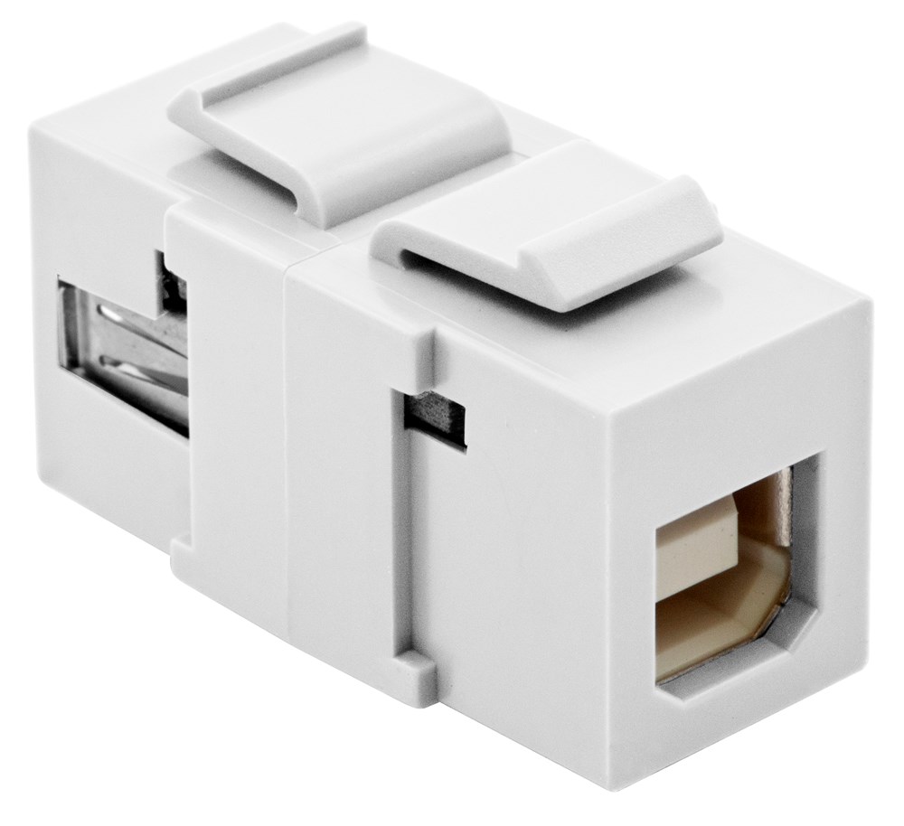 Hubbell Premise Wiring Products, Snap-Fit, Keystone, USB, A to B, White