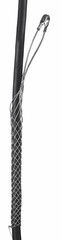 Wire and Cable Management, Support Grip, Offset Eye, Closed Mesh, Stainless Steel, 0.50-0.62