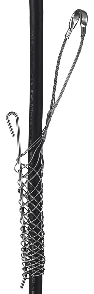 Wire and Cable Management, Support Grip, Offset Eye, Split Mesh, Rod Closing, Stainless Steel, 0.63-0.74