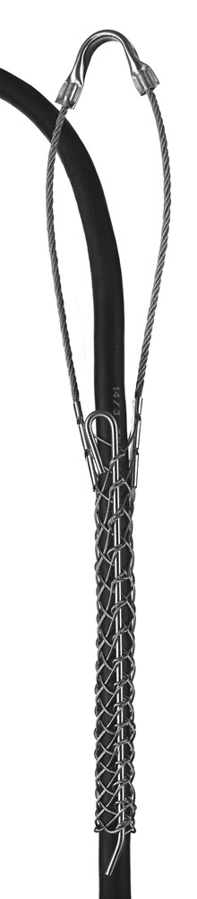 Wire and Cable Management, Support Grip, Single Eye, Split Mesh, Rod Closing, Stainless Steel, 2.00-2.49