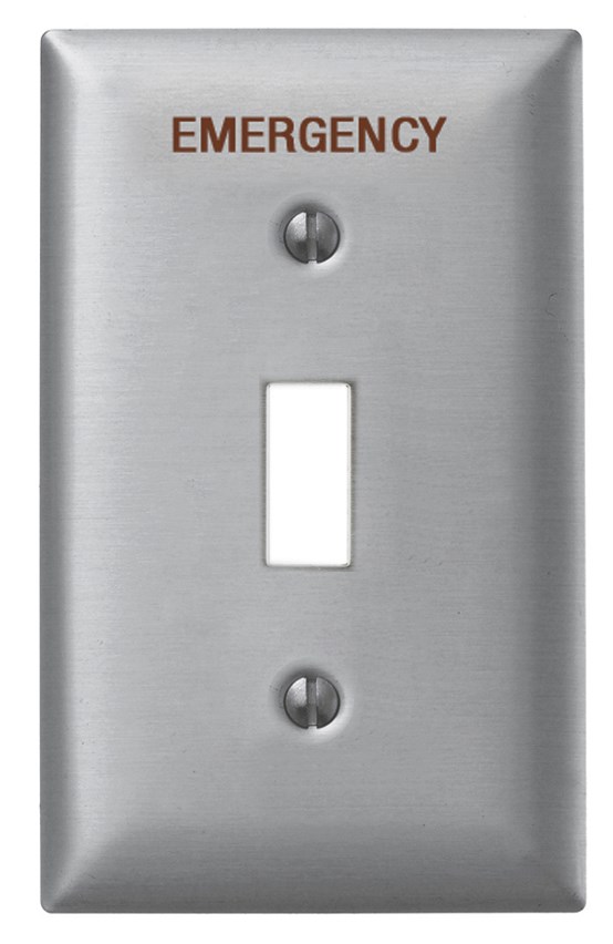 Wallplates and Boxes, Metallic Plates, 1-Gang, 1) Toggle Openings, Standard Size, Engraved 