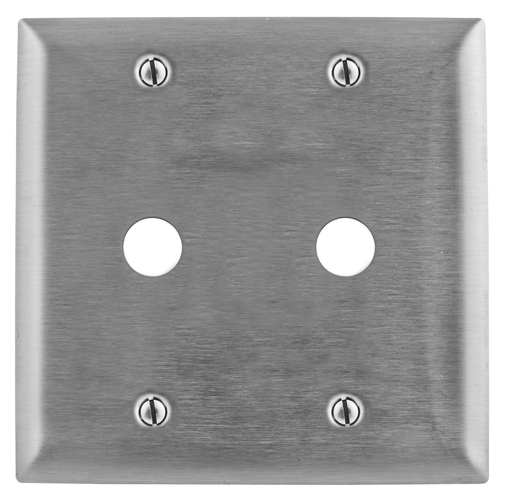 Hubbell Wiring Device Kellems, Wallplates and Boxes, Metallic Plates, 2-Gang, 2) .64