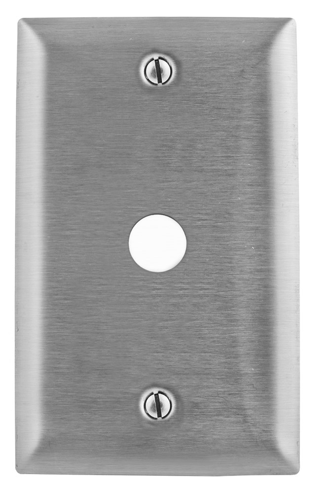 Hubbell Wiring Device Kellems, Wallplates and Boxes, Metallic Plates, 1-Gang, 1) Telephone Opening, Jumbo, Stainless Steel