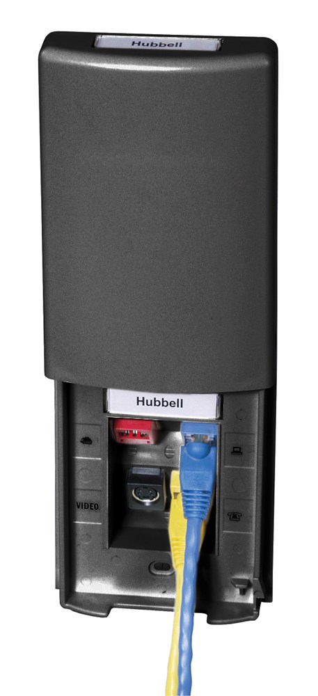 Hubbell Premise Wiring Products, Phone/Data/Multimedia Faceplate,Secure-IT Face Plate, Tamper-Resistant, 1-Gang, 4-Port, Black