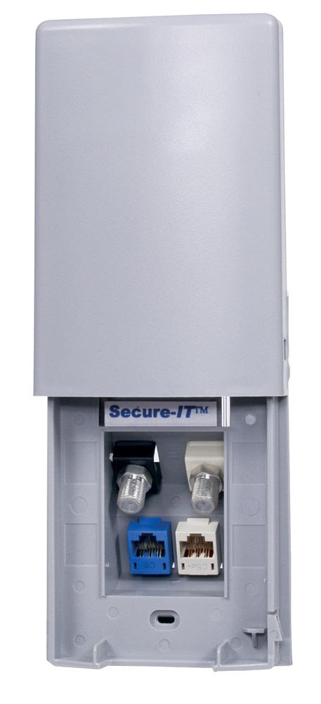Hubbell Premise Wiring Products, Phone/Data/Multimedia Faceplate,Secure-IT Face Plate, Weatherproof, 1-Gang, 4-Port, Gray