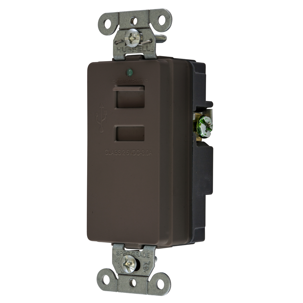 Receptacles, 2-Port, 3A 5V DC, Brown