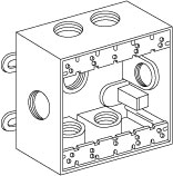 Bryant Wiring Devices, Wallplates and Boxes, Weatherproof Boxes, 2-Gang,1/2