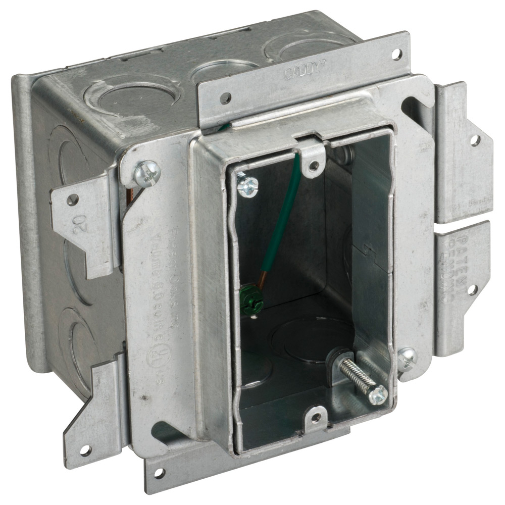 nVent CADDY All-in-One Stud-Mounted With Adjustable Mud Ring, 1 Gang, 3/4