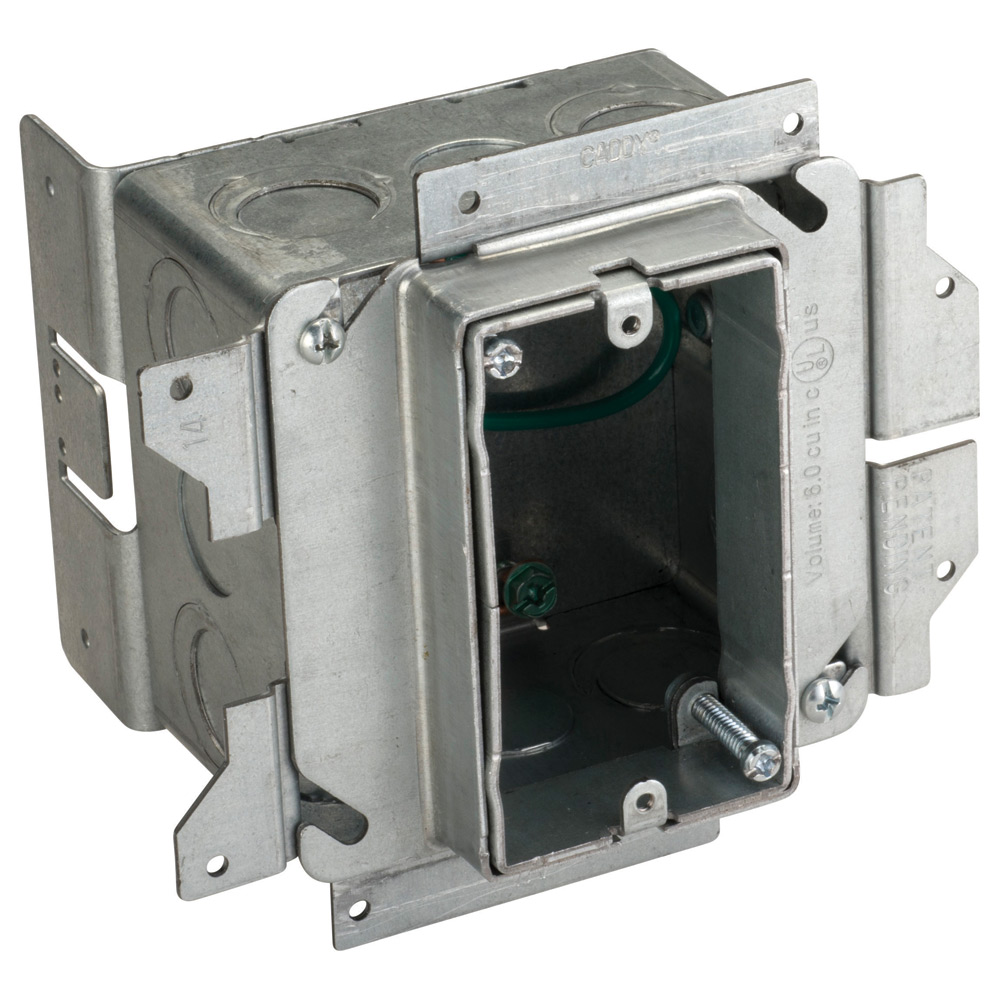 nVent CADDY All-in-One Stud-Mounted With Adjustable Mud Ring, 1 Gang, 3/4
