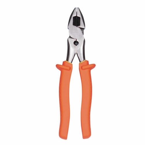 Insulated Side-Cutting Linesman Pliers, Overall Length: 9-1/4 IN, Drop-Forged, High-Carbon Steel, Side Cutter Plier, Cutting Edge: Serrated, UL Tested And Classified, Meets ASTM F1505-01 And IEC 60 900 Standards, Meets OSHA Requirements For Insulated Tools (29 CFR 1910), For Cutting Hardened Wire, Bolts And ACSR, Crimps Bare And Insulated Terminals