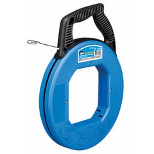 IDEAL, Fish Tape, Tuff-Grip Pro, Length: 120 FT, Width: 1/8 IN, Thickness: 060 IN, Tensile Strength: 1600 LB, Tape End: Formed Hook, Material: Stainless Steel, Case Diameter: 12 IN, Replacement Tape: 31-073
