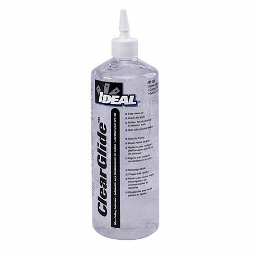 ClearGlide Lubricant, Size: 1 QT, Container: Squeeze Bottle, Specific Gravity: 1.09, Plastic Safe: Yes, Slight Odor, Voc: 17.4 GPL (As Packaged, Minus Water), Working Temperature: 40 - 100 DEG F, Boiling Point: 212 DEG F (100 DEG C), Percent Volatile By Volume: Less Than 98 PCT, Percent Solid By Weight: Approximately 5 PCT, Clear, Colorless Gel, 7 - 8 pH, Solubility In Water: Infinite, Storage Temperature: 32 - 180 DEG F, Ul Listed, For Wire Pulling