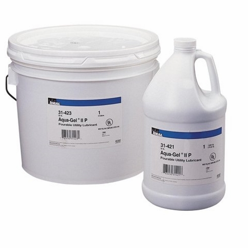 Aqua-Gel IIP Lubricant, Size: 1 GAL, Container: Pail, Specific Gravity: 0.98, Plastic Safe: Yes, Mild Odor, Voc: 1.2 GPL (As Packaged, Minus Water), Working Temperature: 40 - 100 DEG F, Boiling Point: 212 DEG F (100 DEG C), Percent Volatile By Volume: Approximately 90 PCT, Percent Solid By Weight: Approximately 10 PCT, Aqua Pourable Gel, 7 - 8 pH, Solubility In Water: Infinite, Storage Temperature: 32 - 180 DEG F, Ul Listed, For Cable Pulling
