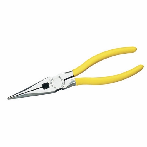 Ideal 35-038 LASERedge Long-Nose Pliers With Cutter, Overall Length: 8-1/2 IN, Vinyl-Coated, Comfort-Grip, Dipped Handle, Drop-Forged, High-Carbon Steel, Side Cutter: Yes, For Cutting Hardened Wire, Bolts And ACSR