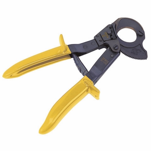 Ratcheting Cable Cutter, Ergonomic, Non-Slip Handle, Cable Size: 400 KCMIL (MCM), Maximum Jaw Opening: 1-3/8 IN, For Cutting Hand Drawn Copper Up To 400 KCMIL (MCM) And Soft Copper, Aluminum And Multiple Conductor Cable Up To 600 KCMIL (MCM)
