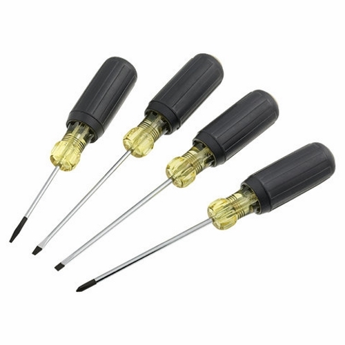 Mini Screwdriver Set, Cushion Grip Handle, 4 Pieces, Includes: #0 X 2-31/32 IN Phillips, 1/16 IN X 1-31/32 IN Keystone, 3/32 IN X 2-31/32 IN And 1/8 IN X 2-31/32 IN Cabinet Screwdrivers