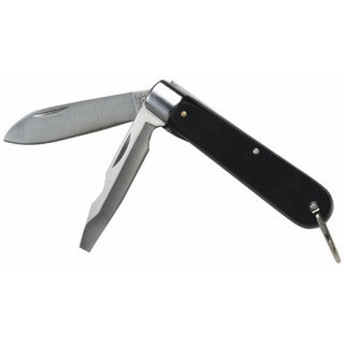 IDEAL, Pocket Knife, Electrician's, Blade Length: 2-1/4 IN, Material: High-carbon stainless steel blade, Includes: Spearpoint And Screwdriver Blade