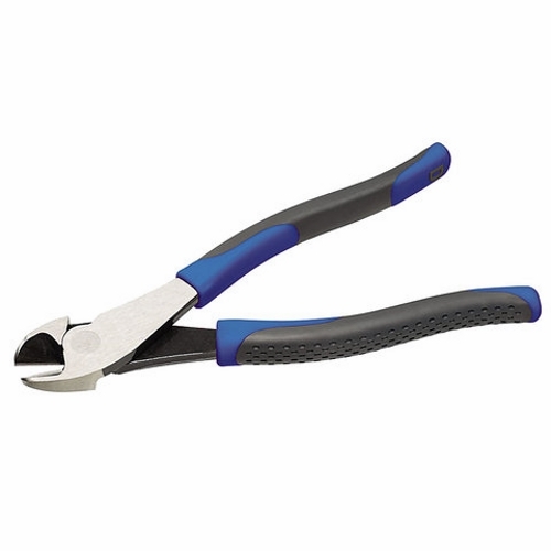 Smart-Grip High-Leverage Diagonal-Cutting Pliers, Overall Length: 8 IN, Ergonomic, Cushion-Grip, Vinyl Coated Handle, High-Carbon Steel, Diagonal Angle Head Plier, Standard Nose, Operation: Standard Cutting, For General Use