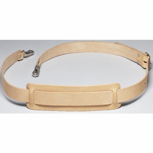 Standard Shoulder Strap, 2 IN Width, Leather, Nickel Plated Buckle Finish