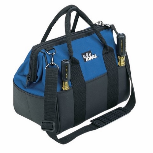 Large Mouth Tool Bag, Bag Type: Tool Bag, 9 IN Width, 12 IN Depth, 13 IN Length, Zipper Closure, Includes: Removable Shoulder Strap