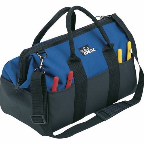 Large Mouth Tool Bag, Bag Type: Tool Bag, 9 IN Width, 12 IN Depth, 18 IN Length, Includes: Removable Shoulder Strap