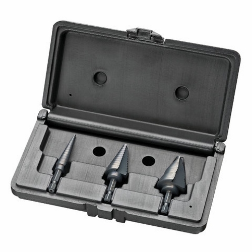 Quick Change Step Drill Bit Kit, Included: 35-521, 35-522, 35-523 Quick Change Step Drill Bits, 3 Pieces