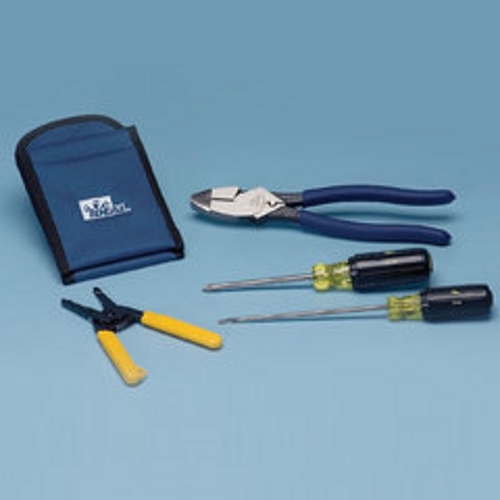 IDEAL, Hand Tool Kit, WireMan, Consist Of 1: 30-5430 9-1/4 IN Wire Man Side-Cutting Pliers With Crimp And Fish Tape Puller, Consist Of 2: 45-120 T-5 T-Stripper Wire Stripper, Solid 10-18, Stranded 12-20, Consist Of 3: 35-194 Phillips Screwdriver, For #2 Phillips Head Screws, 1/4 IN Diameter X 4 IN Long Shank, Consist Of 4: 35-186 Electrician's Cabinet Tip Screwdriver, 3/16 IN Diameter X 6 IN Long Shank, Consist Of 5: 35-505 Pocket Pal Tool Carrier, Number Of Pieces: 5