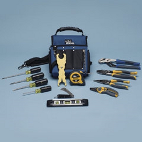 IDEAL, Hand Tool Kit, LASERedge, Consist Of 1: 35-3012 Smart-Grip 9-1/4 IN New England Nose High-Leverage Pliers with Fish Tape Puller, Consist Of 2: 35-3038 Smart-Grip 8.5 IN Long Nose Plier with Cutter, Consist Of 3: 35-3430 Smart-Grip 10 IN Tongue & Groove Pliers with Heavy-Duty Grips, Consist Of 4: 45-915 Kinetic Reflex Super T-Stripper, Solid 10-18, Stranded 12-20, Consist Of 5: 35-193 Phillips Screwdriver, For #1 Phillips Head Screws, 3/16 IN Diameter X 3 IN Long Shank, Includes: 35-194 Phillips Screwdriver, For #2 Phillips Head Screws, 1/4 IN Diameter X 4 IN Long Shank, 35-186 Electrician's Cabinet Tip Screwdriver, 3/16 IN Diameter X 6 IN Long Shank, 35-164 Heavy-Duty Slotted Keystone Tip Screwdriver, 1/4 IN Diameter X 4 IN Long Shank, 35-242 25 FT Automatic Blade Lock Measuring Tape, 35-286 Hawkbill Knife, 34-002 Safe-T-Grip Fuse Puller, 35-205 Torpedo Level, 9 IN, 35-462 Journeyman Electrician's Tote, Number Of Pieces: 13