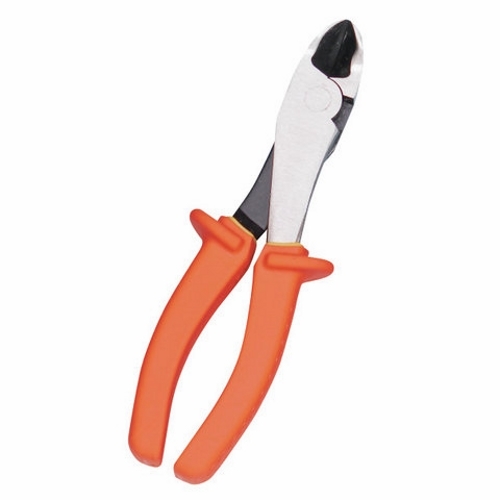 Insulated High-Leverage Diagonal-Cutting Pliers, Overall Length: 8 IN, Insulated To 1000V Handle, High-Carbon Steel, Diagonal Angle Head Plier, Standard Nose, Operation: Standard Cutting, UL Tested And Classified, Meets ASTM F1505-01 And IEC 60 900 Standards, Meets OSHA Requirements For Insulated Tools (29 CFR 1910), For Cutting Hardened Wire, Bolts And ACSR